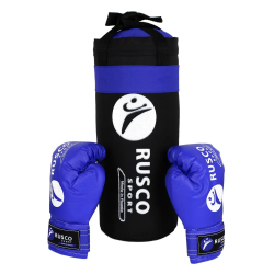 Набор боксерский для начинающих RuscoSport (мешок 2.5 кг + перчатки бокс. 6 oz) черно-синий
