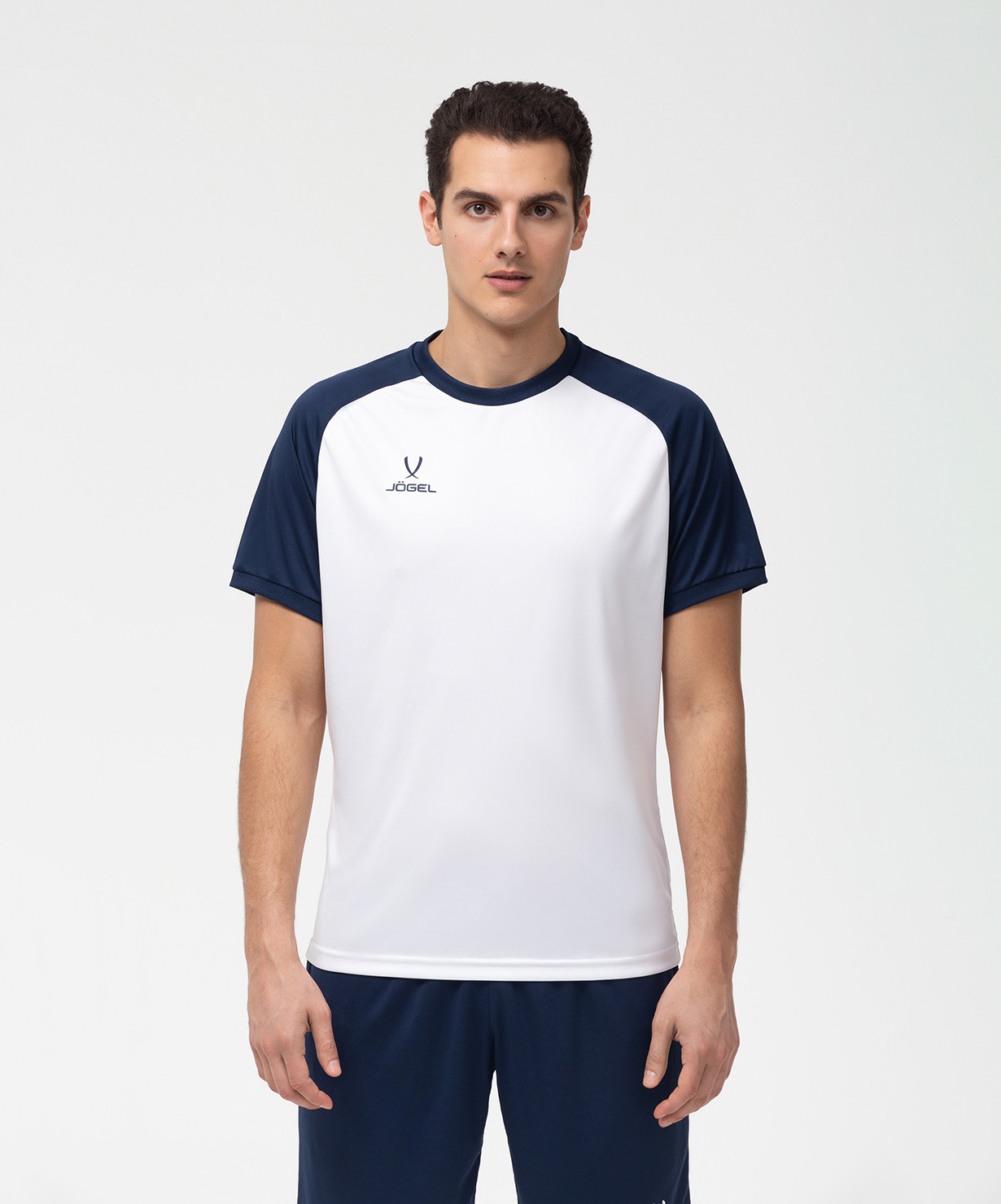 Фото Футболка игровая JOGEL CAMP Reglan Jersey, белый/темно-синий со склада магазина Спортев
