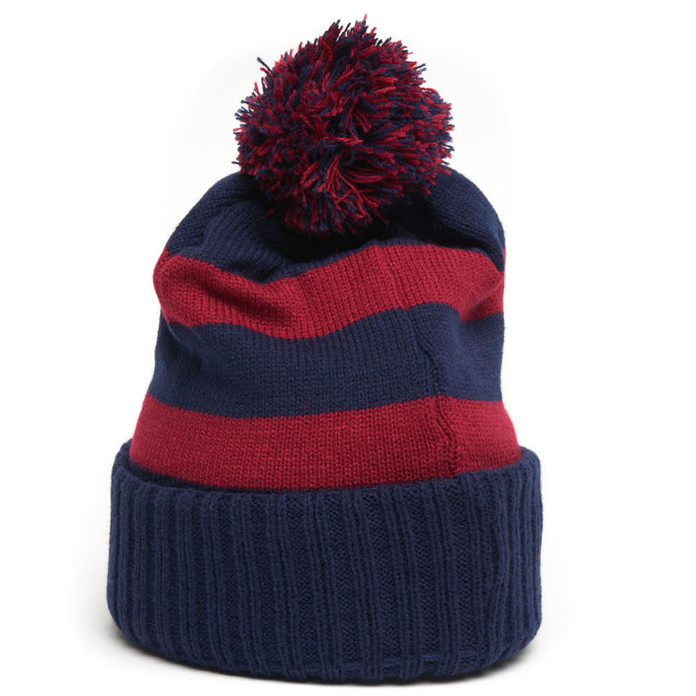Фото Шапка Barcelona с помпоном в полоску сине-красная р.55-58 115115 со склада магазина Спортев