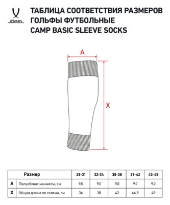Фото Гетры футбольные Jogel CAMP BASIC SLEEVE SOCKS без носка гранатовый/белый JC1GA0228.83 со склада магазина Спортев