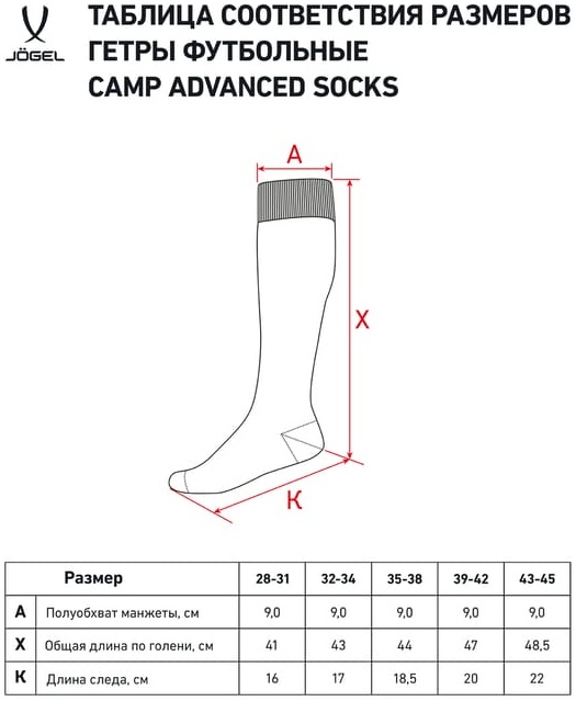 Фото Гетры Jogel Camp ADVANCED SOCKS зеленый/белый 21448 УТ-00021448 со склада магазина Спортев