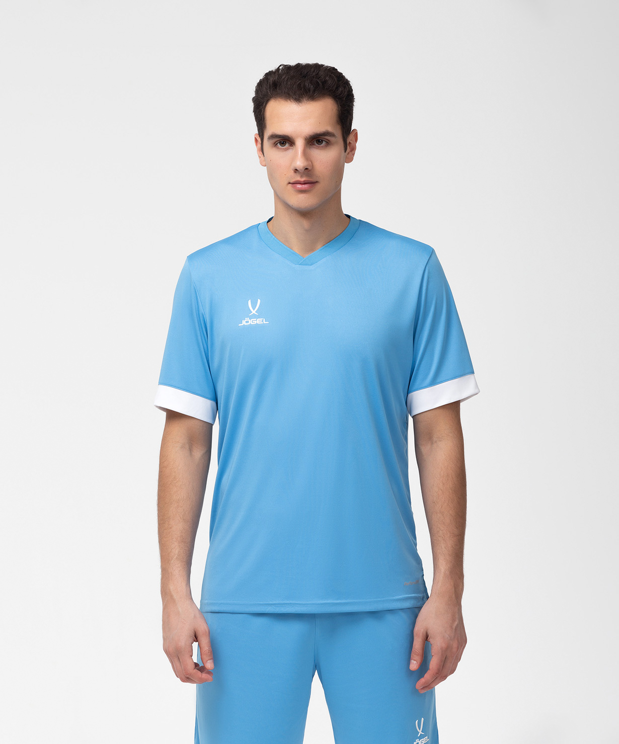 Фото Футболка игровая JOGEL DIVISION PerFormDRY Union Jersey, голубой/белый/белый со склада магазина Спортев
