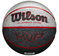 Мяч баскетбольный Wilson MVP Elite размер №7 серо-красно-черный WTB1460XB07 Мяч баскетбольный Wilson MVP Elite размер №7 серо-красно-черный WTB1460XB07