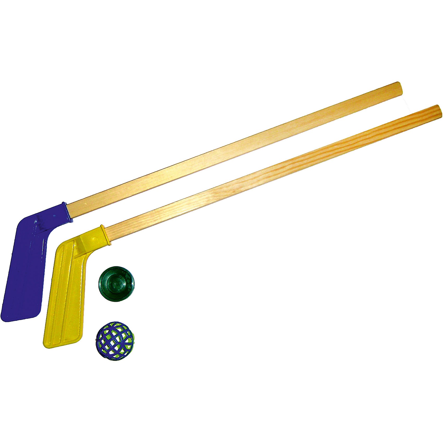 Фото Набор хоккейный (2 клюшки+ шайба+мячик) 05-04 со склада магазина Спортев