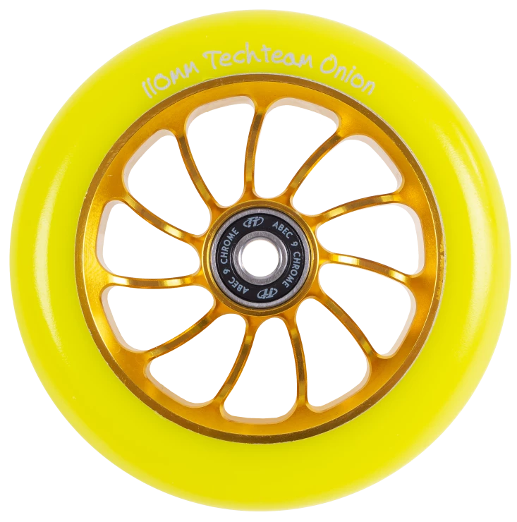 Фото Колесо для самоката TechTeam X-Treme 110 мм Форма Onion желтый со склада магазина СпортЕВ