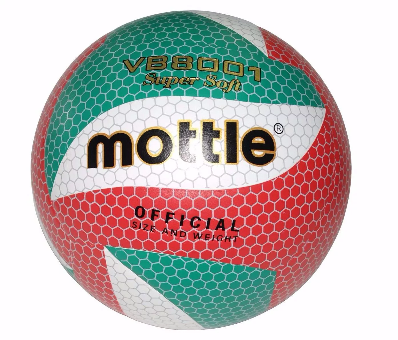 Фото Мяч волейбольный Mottle VB8001 №5 зеленый/красный/белый со склада магазина СпортЕВ