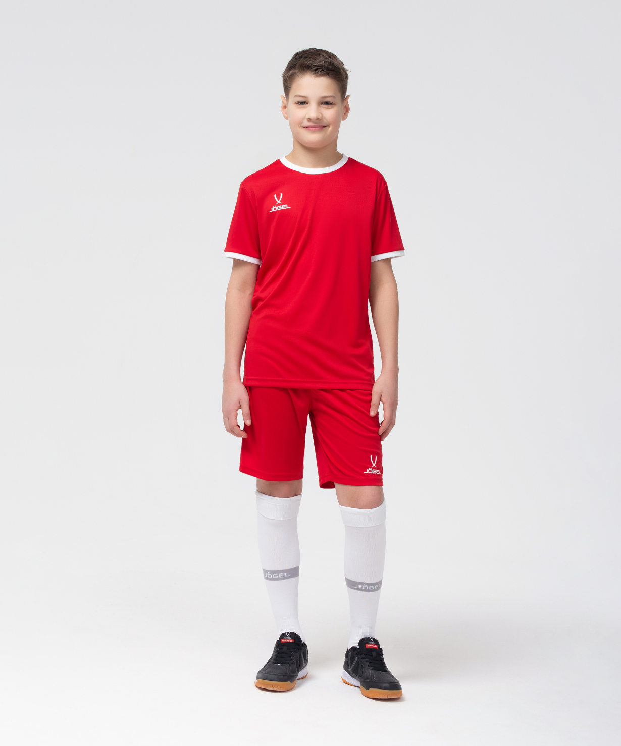 Фото Футболка футбольная JOGEL CAMP Origin, красный/белый, детский со склада магазина Спортев