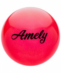 Мяч для художественной гимнастики 19 см Amely AGB-102 с блестками красный Мяч для художественной гимнастики 19 см Amely AGB-102 с блестками красный
