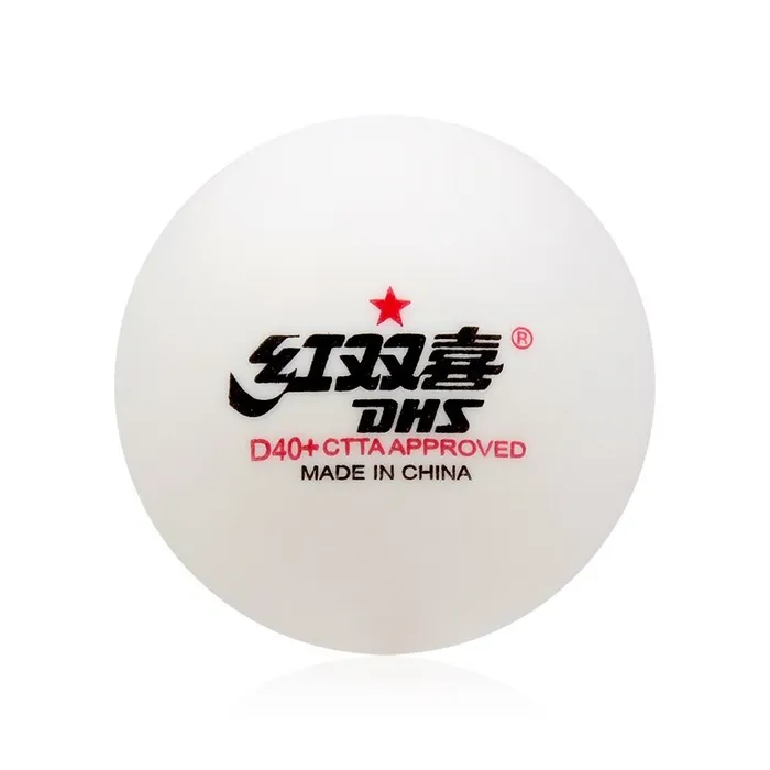 Фото Мяч для настольного тенниса DHS 1* D40+ DUAL (1шт) белый MFP00005 со склада магазина СпортЕВ