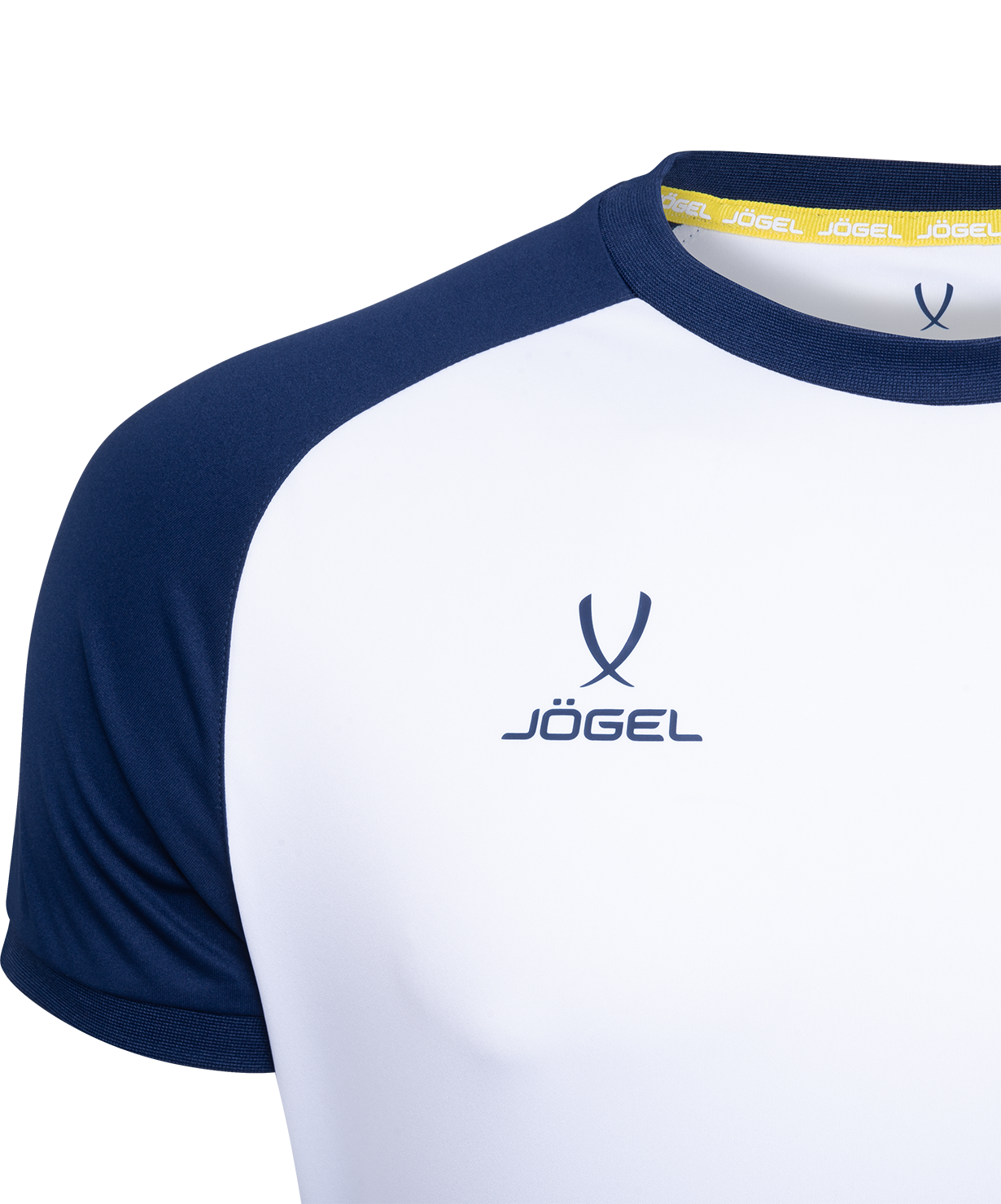 Фото Футболка игровая JOGEL CAMP Reglan Jersey, белый/темно-синий, детский со склада магазина Спортев