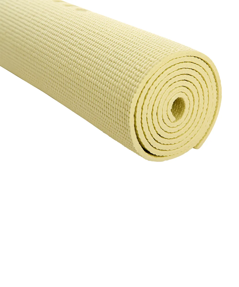 Фото Коврик для йоги 173x61x0,6 см StarFit FM-101 PVC желтый пастель 18904 со склада магазина СпортЕВ