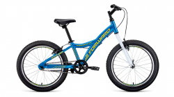 Велосипед Forward Comanche 20 1.0 (2021) голубой/желтый RBKW11601002