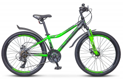 Велосипед Stels Navigator-410 MD 21-sp 24" черный/зеленый V010