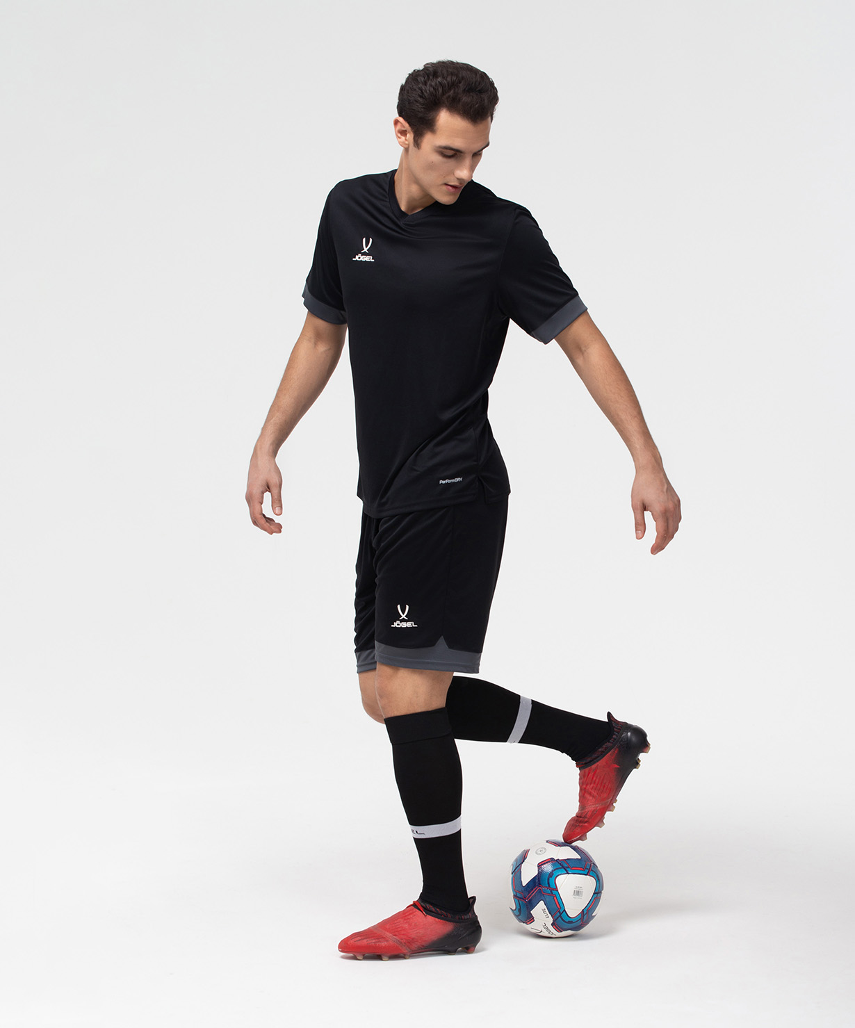 Фото Шорты игровые JOGEL DIVISION PerFormDRY Union Shorts, черный/темно-серый/белый со склада магазина Спортев