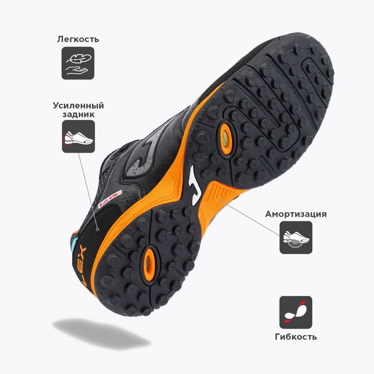 Фото Бутсы Joma Top Flex turf черный/желтый TOPW2301TF со склада магазина Спортев