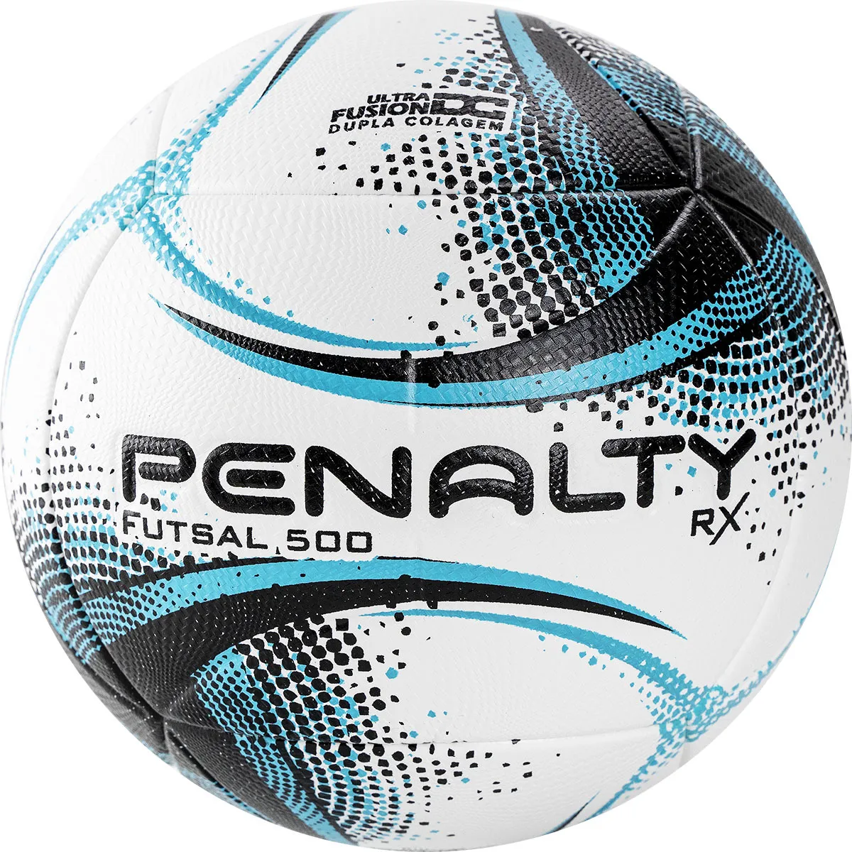 Фото Мяч футзальный Penalty Futsal 500 RX XXI №4 бело-черно-голубой 5212991140-U со склада магазина СпортЕВ